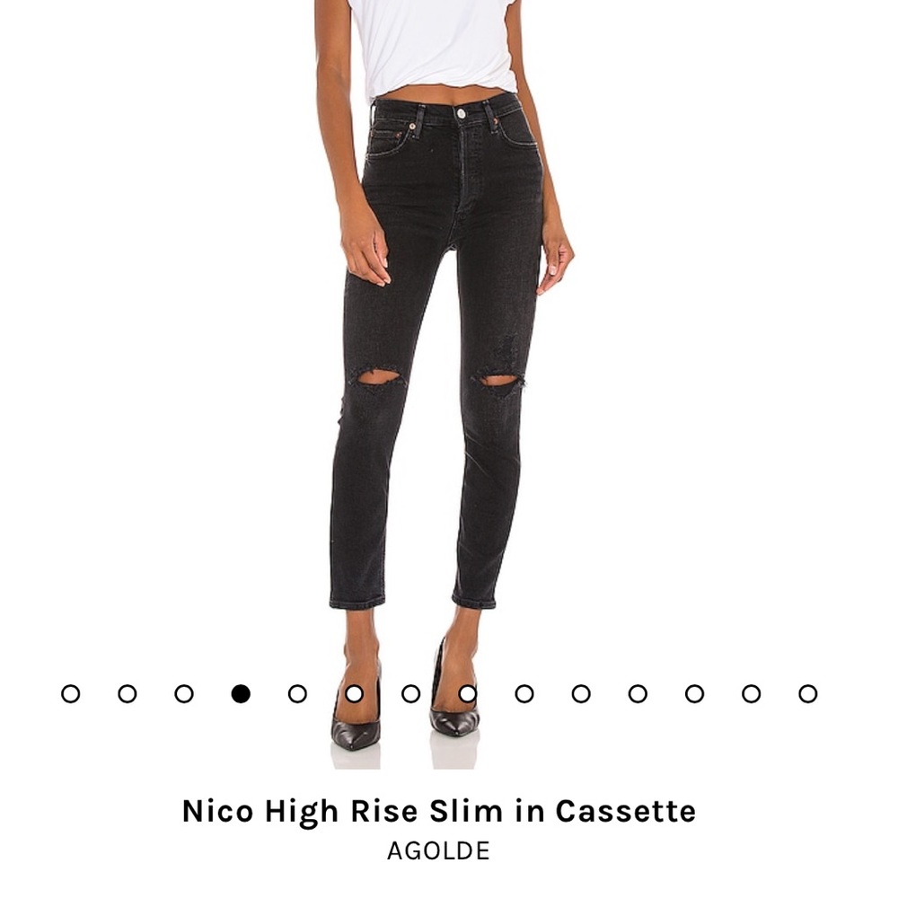 Agolde Black Jeans 29 - Nico High Rise Slim denim in cassette